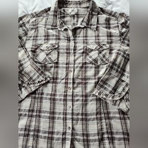 CATO Ladies Button Up Blouse. Size 26/28W. Elbow Sleeves.